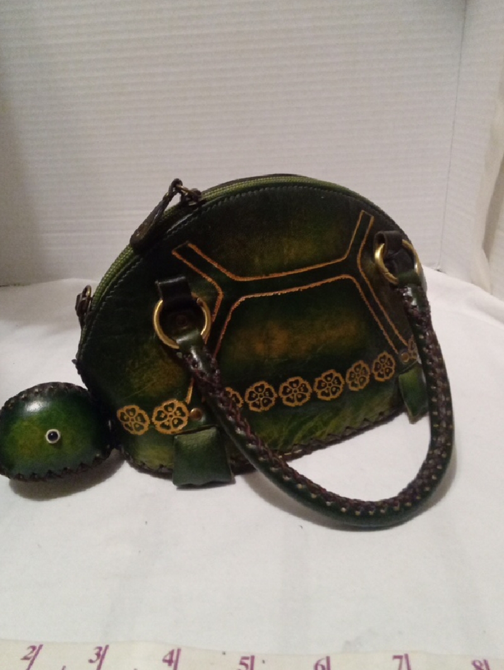 Turtle Green Leather Satchel – Women's Handbag